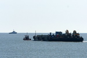 Barge leaving for next load                  